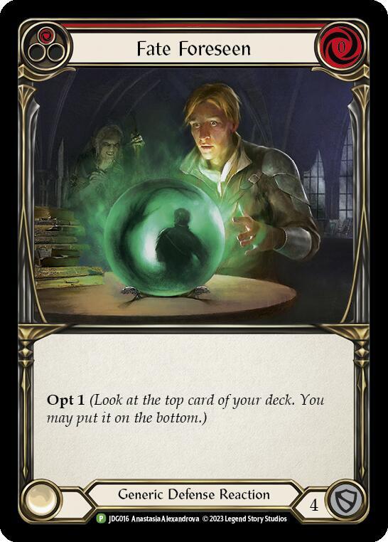 Fate Foreseen (Red) - JDG016, Flesh and Blood: Promo Cards JDG016