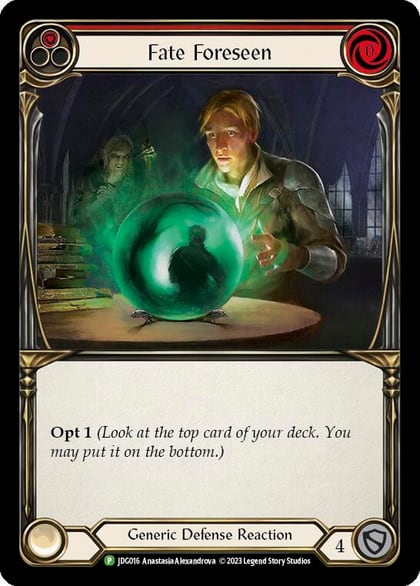 Fate Foreseen (Red) - JDG016, Flesh and Blood: Promo Cards JDG016