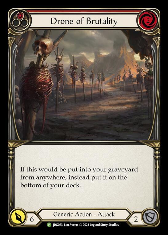 Drone of Brutality (Red) - JDG023, Flesh and Blood: Promo Cards JDG023
