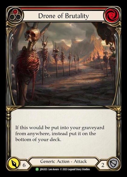 Drone of Brutality (Red) - JDG023, Flesh and Blood: Promo Cards JDG023