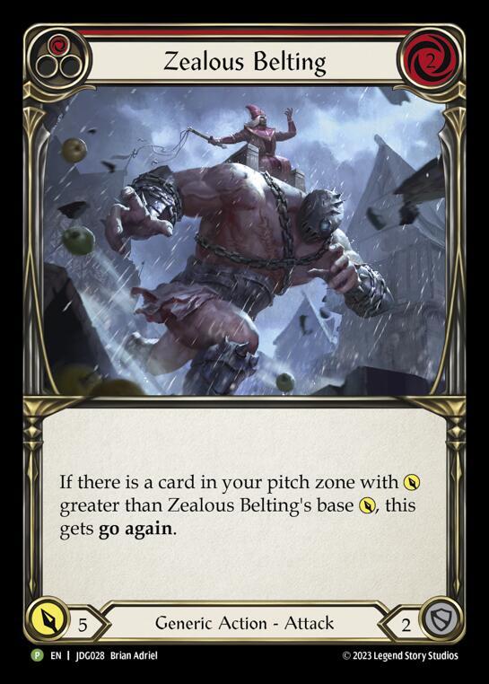 Zealous Belting (Red) - JDG028, Flesh and Blood: Promo Cards JDG028