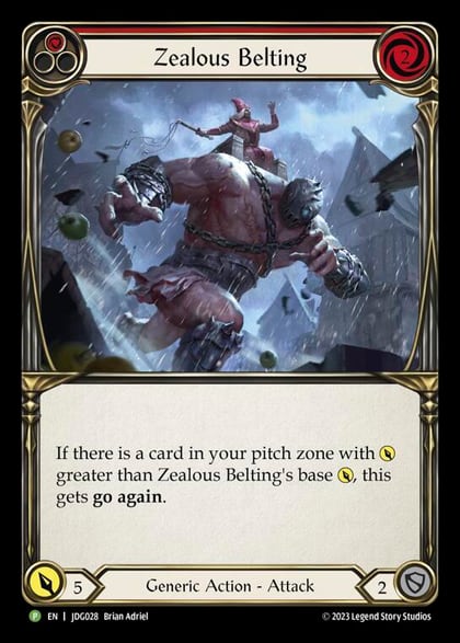 Zealous Belting (Red) - JDG028, Flesh and Blood: Promo Cards JDG028