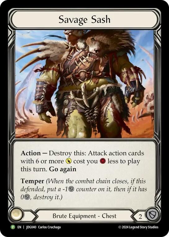Savage Sash - JDG040, Flesh and Blood: Promo Cards JDG040