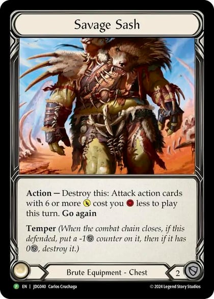 Savage Sash - JDG040, Flesh and Blood: Promo Cards JDG040