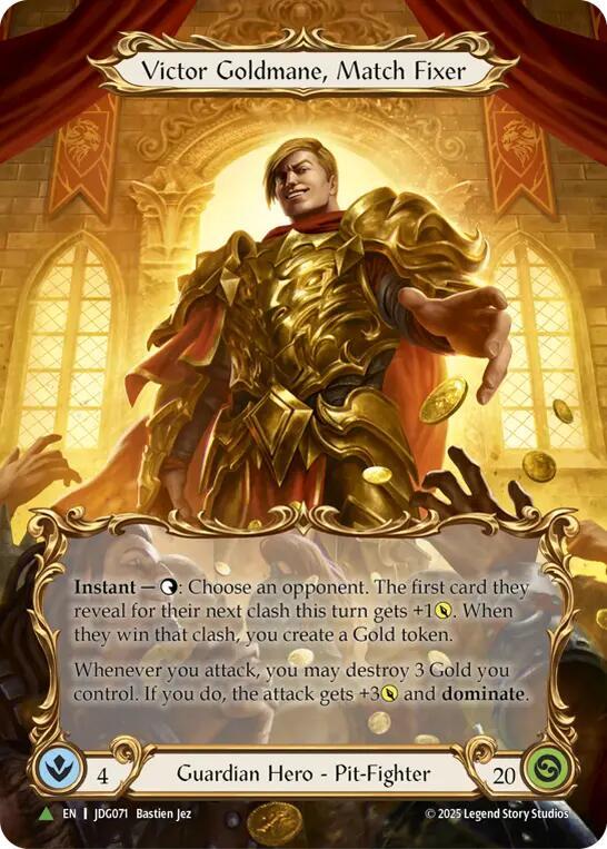 Victor Goldmane, Match Fixer (Marvel) - JDG071, Flesh and Blood: Promo Cards JDG071