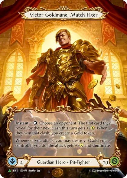 Victor Goldmane, Match Fixer (Marvel) - JDG071, Flesh and Blood: Promo Cards JDG071