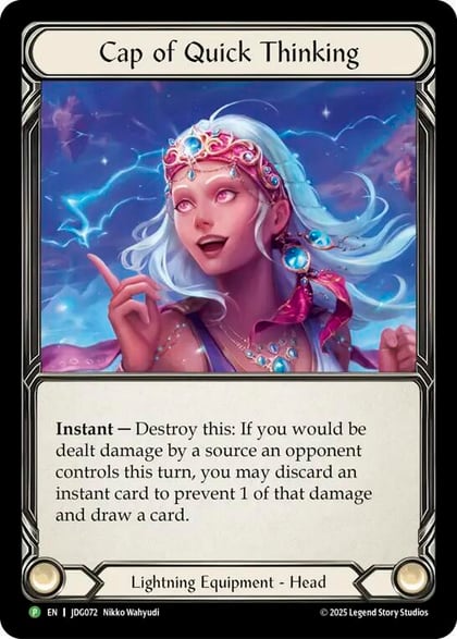Cap of Quick Thinking - JDG072, Flesh and Blood: Promo Cards JDG072