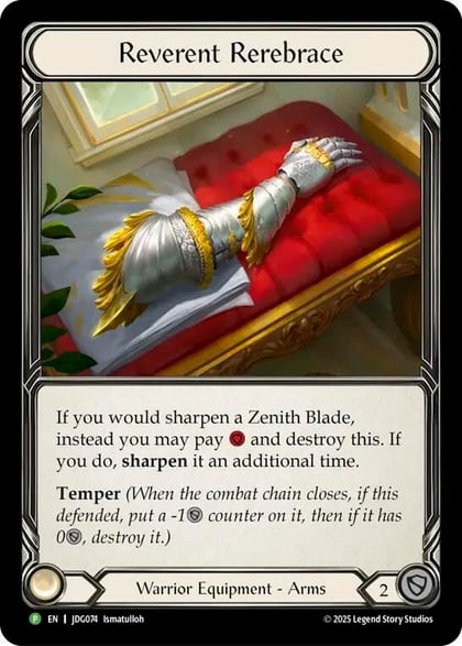 Reverent Rerebrace - JDG074, Flesh and Blood: Promo Cards JDG074