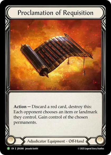 Proclamation of Requisition - JDG080, Flesh and Blood: Promo Cards JDG080