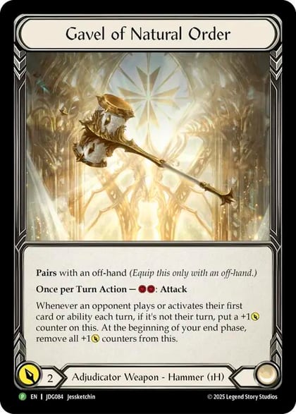 Gavel of Natural Order - JDG084, Flesh and Blood: Promo Cards JDG084