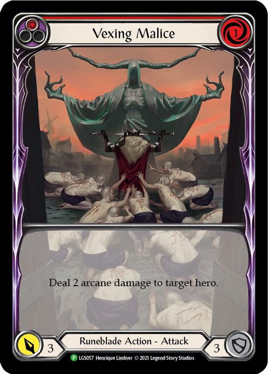 Vexing Malice (Red) (Extended Art) - LGS057, Flesh and Blood: Promo Cards LGS057