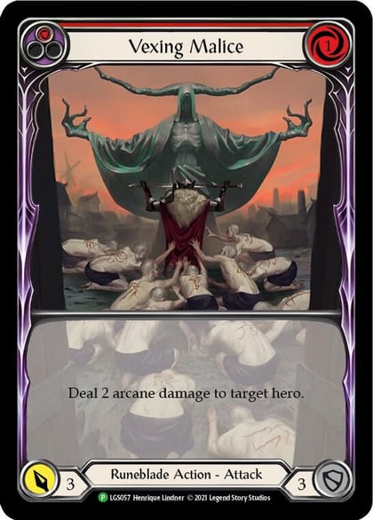 Vexing Malice (Red) (Extended Art) - LGS057, Flesh and Blood: Promo Cards LGS057