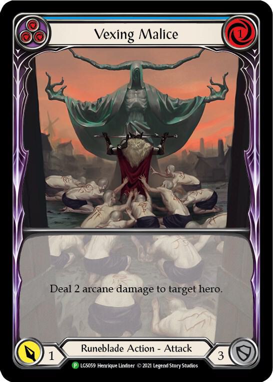 Vexing Malice (Blue) (Extended Art) - LGS059, Flesh and Blood: Promo Cards LGS059