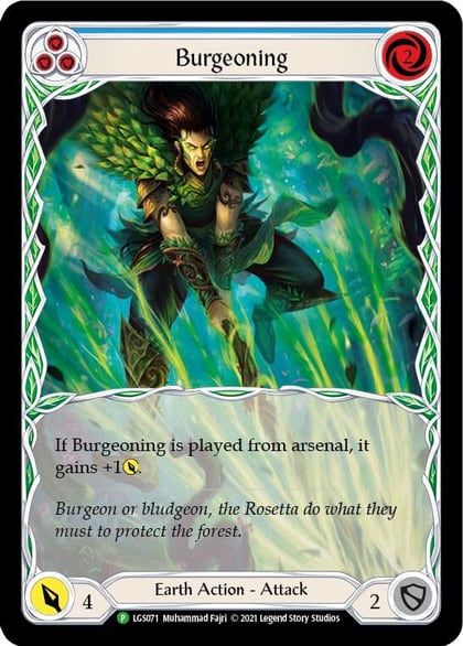 Burgeoning (Blue) - LGS071, Flesh and Blood: Promo Cards LGS071
