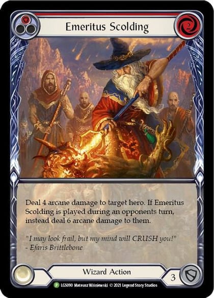 Emeritus Scolding (Red) (Extended Art) - LGS090, Flesh and Blood: Promo Cards LGS090