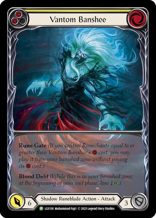 Vantom Banshee (Yellow) (Extended Art) - LGS158, Flesh and Blood: Promo Cards LGS158