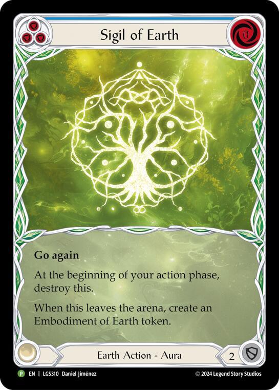Sigil of Earth (Extended Art) - LGS310, Flesh and Blood: Promo Cards LGS310