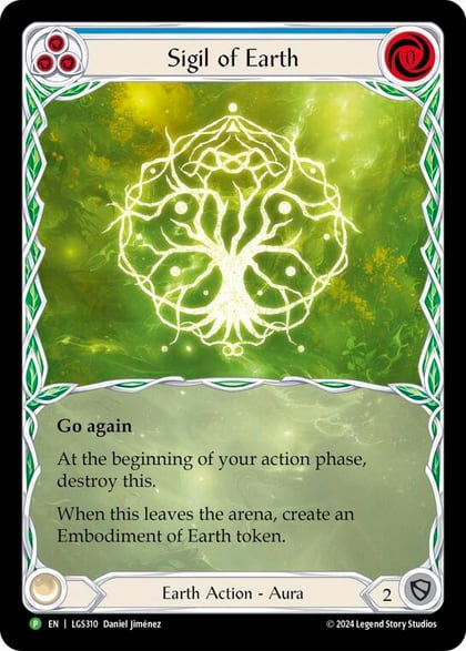 Sigil of Earth (Extended Art) - LGS310, Flesh and Blood: Promo Cards LGS310