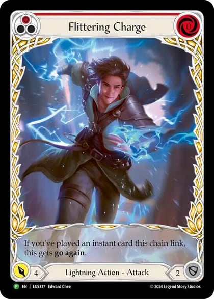 Flittering Charge (Red) (Extended Art), Flesh and Blood: Promo Cards LGS337