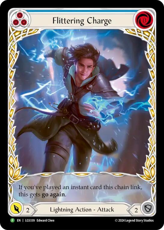 Flittering Charge (Blue) (Extended Art), Flesh and Blood: Promo Cards LGS339