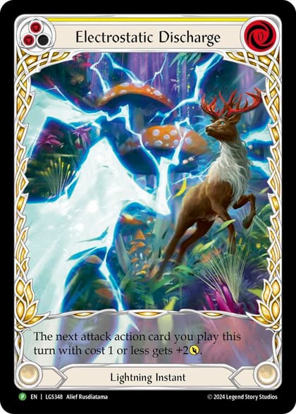 Electrostatic Discharge (Yellow) (Extended Art) - LGS348, Flesh and Blood: Promo Cards LGS348