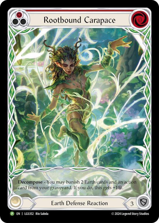 Rootbound Carapace (Red) (Extended Art) - LGS352, Flesh and Blood: Promo Cards LGS352