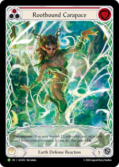 Rootbound Carapace (Red) (Extended Art) - LGS352, Flesh and Blood: Promo Cards LGS352