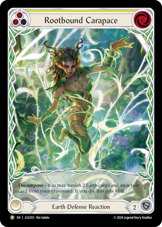 Rootbound Carapace (Yellow) (Extended Art) - LGS353, Flesh and Blood: Promo Cards LGS353