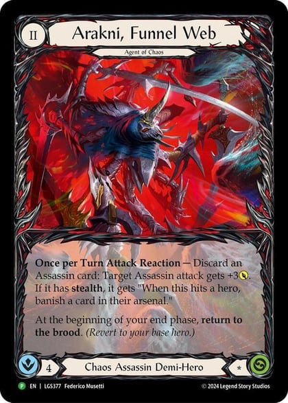 Arakni, Funnel Web (Extended Art) - LGS377, Flesh and Blood: Promo Cards LGS377