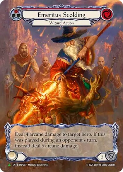 Emeritus Scolding (Red) (Marvel) - TNP007, Flesh and Blood: Promo Cards TNP007