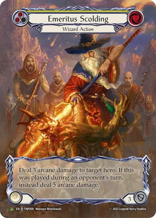 Emeritus Scolding (Yellow) (Marvel) - TNP008, Flesh and Blood: Promo Cards TNP008