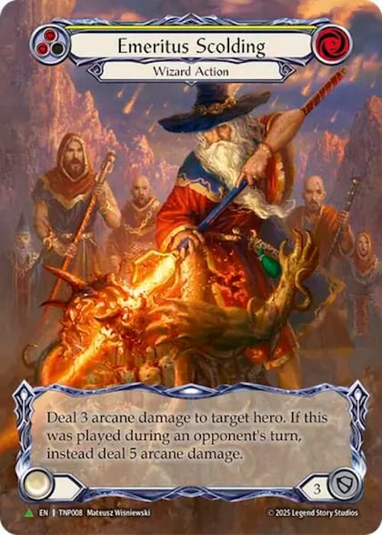 Emeritus Scolding (Yellow) (Marvel) - TNP008, Flesh and Blood: Promo Cards TNP008