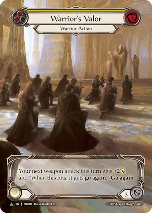 Warrior's Valor (Yellow) (Marvel) - TNP011, Flesh and Blood: Promo Cards TNP011