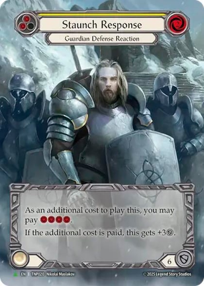 Staunch Response (Yellow) (Marvel) - TNP020, Flesh and Blood: Promo Cards TNP019