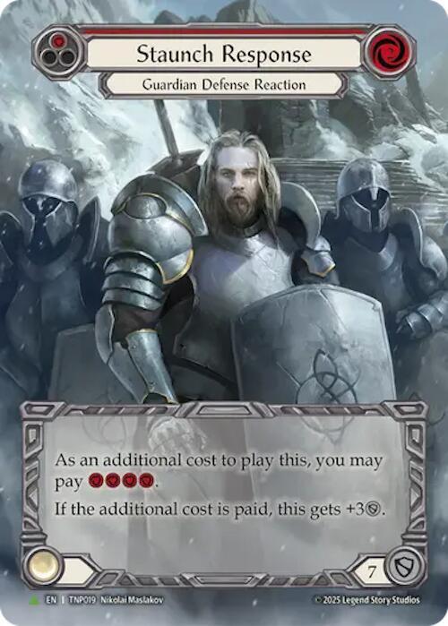 Staunch Response (Red) (Marvel) - TNP019, Flesh and Blood: Promo Cards TNP019