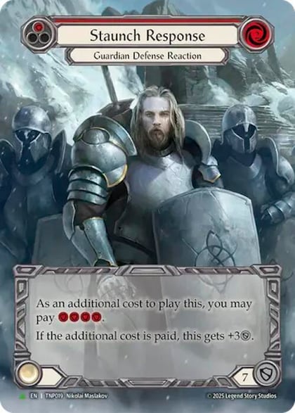 Staunch Response (Red) (Marvel) - TNP019, Flesh and Blood: Promo Cards TNP019