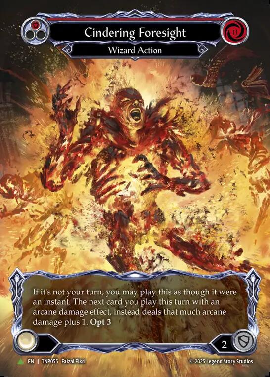 Cindering Foresight (Red) - TNP055, Flesh and Blood: Promo Cards TNP055