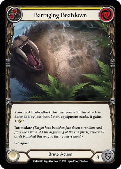 Barraging Beatdown (Yellow), Hero Deck: Rhinar RNR018