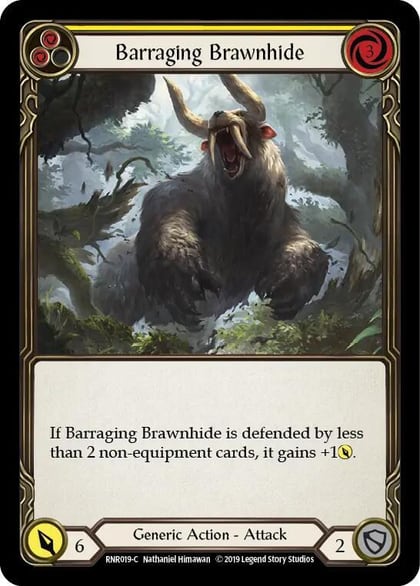 Barraging Brawnhide (Yellow), Hero Deck: Rhinar RNR019