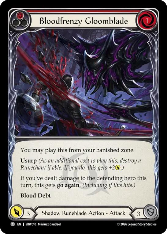 Bloodfrenzy Gloomblade (Red), Silver Age: Usurp the Shadow Throne SBW010