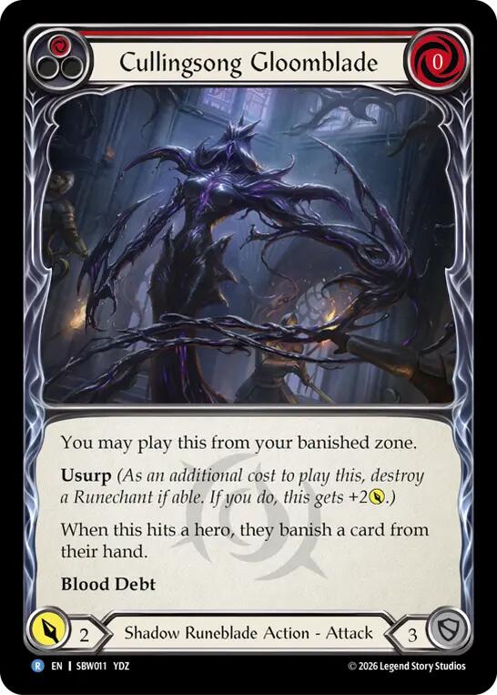 Cullingsong Gloomblade, Silver Age: Usurp the Shadow Throne SBW011