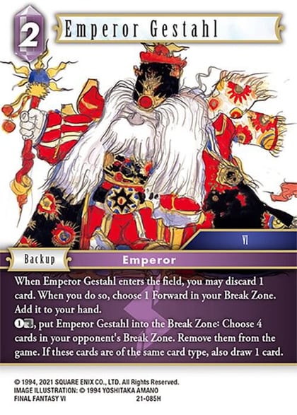 Emperor Gestahl, Beyond Destiny 21-085H