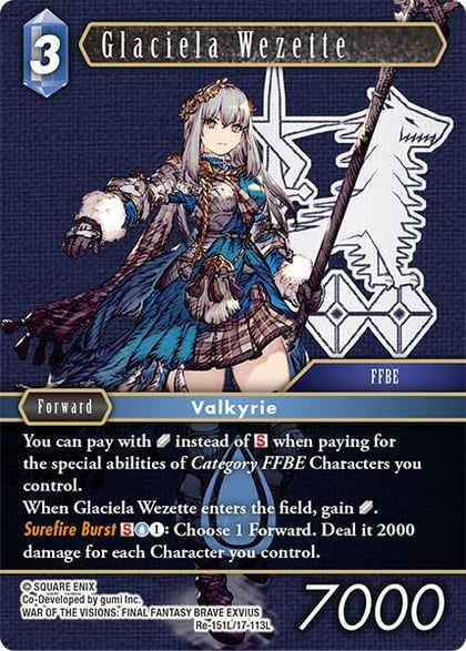 Glaciela Wezette, Legacy Collection Re-151L/17-113L