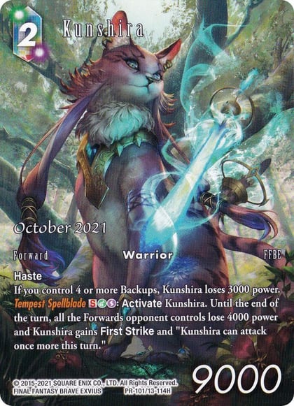 Kunshira (October 2021), FF: Promo Cards PR-101/13-114H