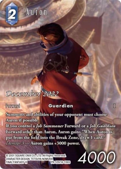 Auron (December 2022), FF: Promo Cards PR-129/16-136S