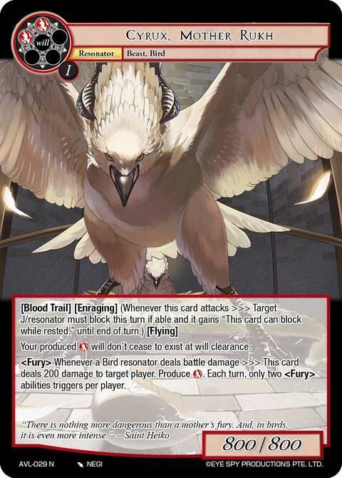Cyrux, Mother Rukh, Attack on Velmardia AVL-029 N