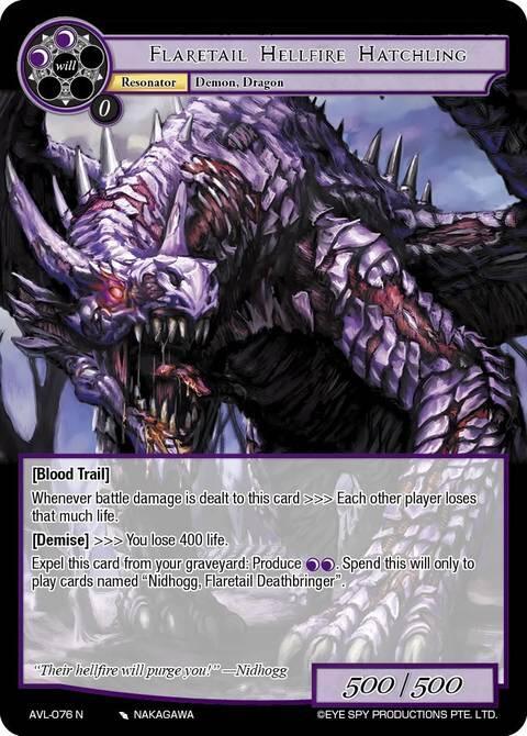 Flaretail Hellfire Hatchling, Attack on Velmardia AVL-076 N
