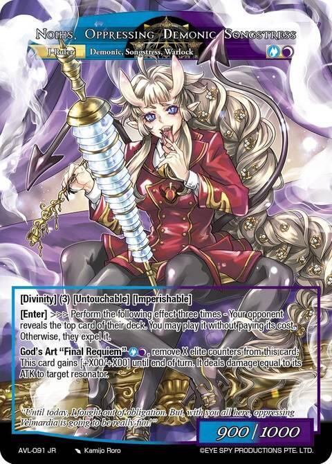 Sylthmir's Mastermind, Noihs // Noihs, Oppressing Demonic Songstress, Attack on Velmardia AVL-091 JR