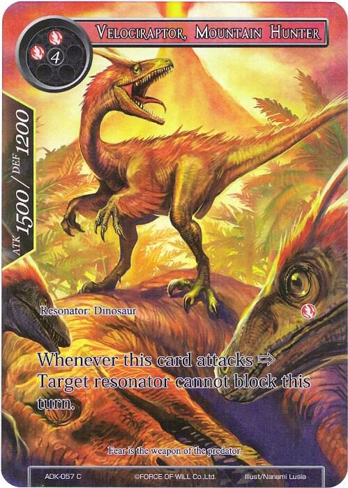 Velociraptor, Mountain Hunter (Full Art), Advent of the Demon King ADK-057