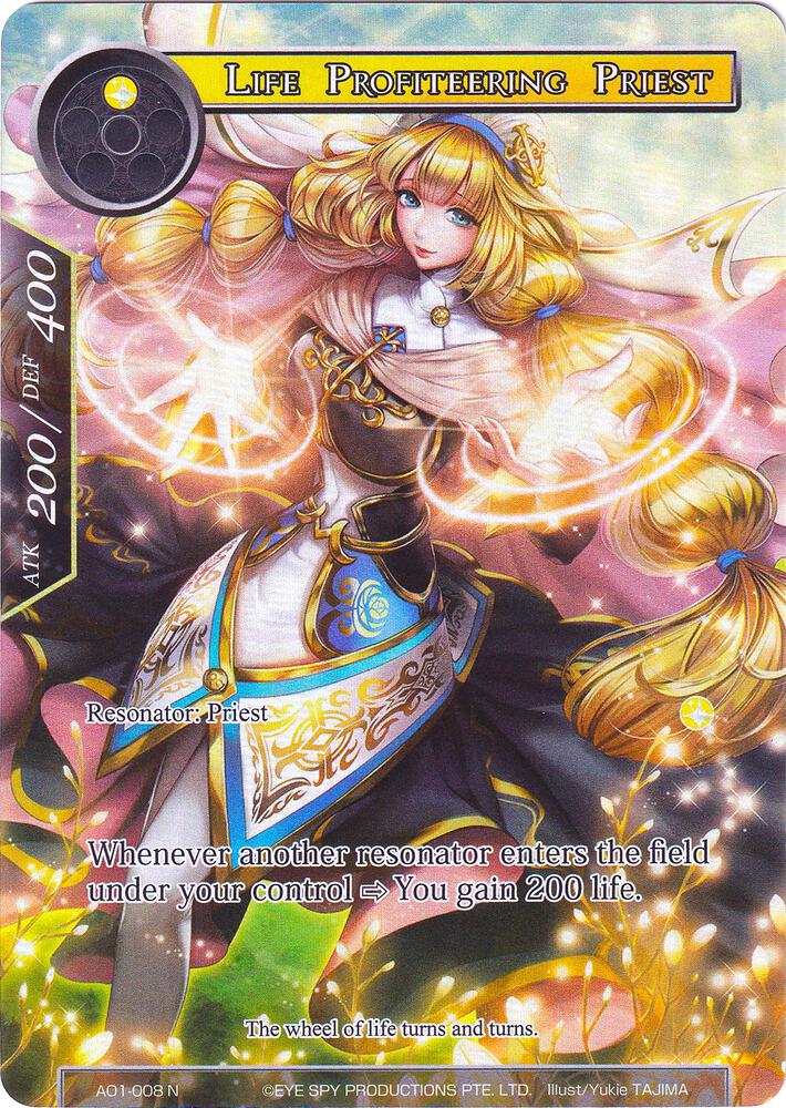 Life Profiteering Priest (Full Art), Alice Origin AO1-008